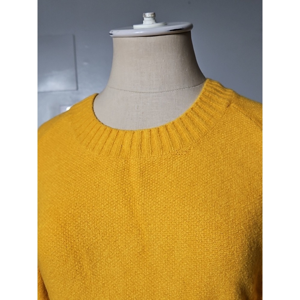 Goodthreads Women Medium Long Ruffle Sleeve Knit Sweater In Yellow - Picture 3 of 11